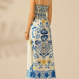Rosa Clothing - Cascais Bohemia Tropical palm strappy sundress