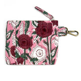 Anju Jewelry - Quilted Block-Printed Travel Pouch - Fuchsia Bouquet