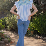 Strut & Bolt - Stripe Color Smocking Detail Top