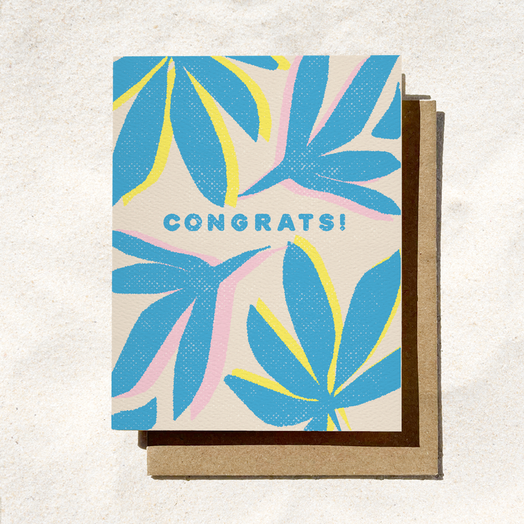 Daydream Prints - Congrats Palm Leaf Card | Tropical | Beach Wedding Card