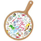 Boston International - New Jersey NJ State Bamboo Cheese Board Rosanne Beck
