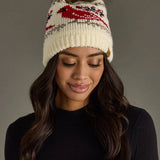 Panache Apparel Co. - Ivory Cardinal Pattern Pom Hat