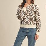 &MERCI - FLORAL PATTERN KNIT SWEATER MSW11095