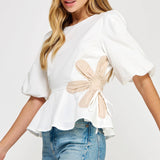 Strut & Bolt - Flower Color-Block Poplin Top