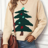 Rosa Clothing - Christmas Tree Crewneck Pullover Sweater