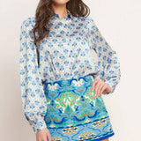 FLYING TOMATO - A printed woven skort - IP8023-T IVORY BLUE