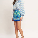 FLYING TOMATO - A printed woven skort - IP8023-T IVORY BLUE
