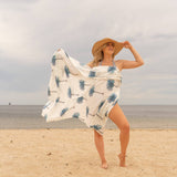 Boho-Eclectica - Women's Blue Palms - 100% Cotton Sarong