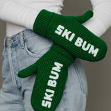 Panache Apparel Co. - Green & White Ski Bum Knit Mittens