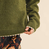 &MERCI - CONTRAST KNIT SCALLOPED EDGE SWEATER MSW11114