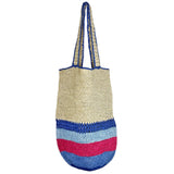 Anju Jewelry - Zhuri Bag - Large Raffia Tote - Blue Tones