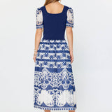 Current Air - Lace Embroidered A-line Midi Dress