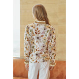IVE - Whispering Garden Ruffle Trimmed Poet Blouse