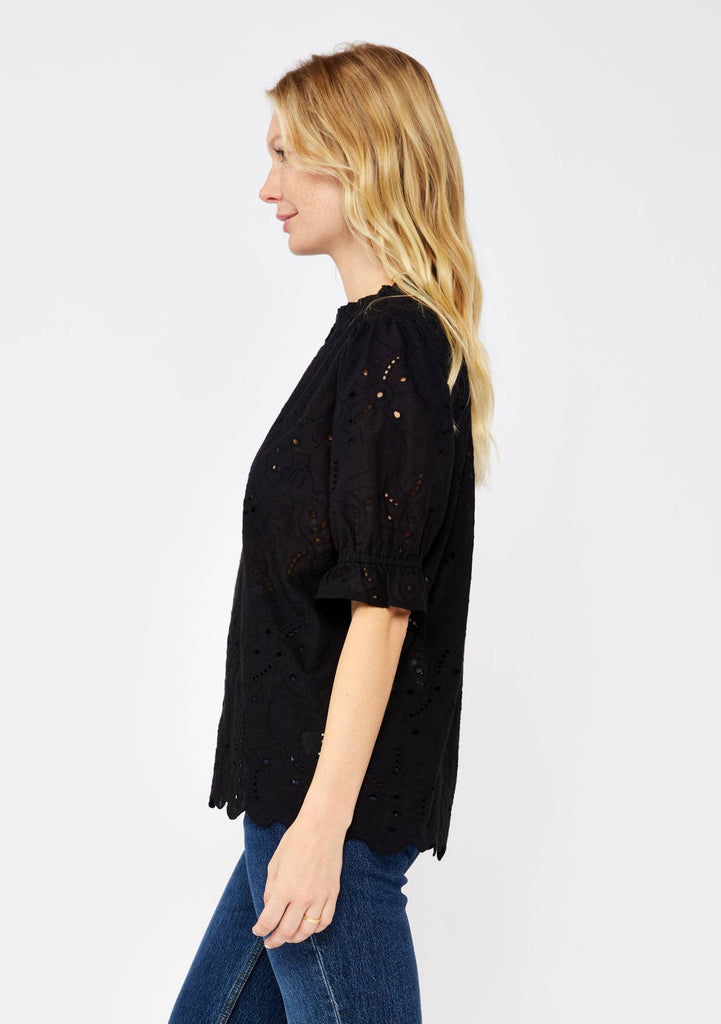 Lovestitch - Embroidered Eyelet Cotton Summer Top