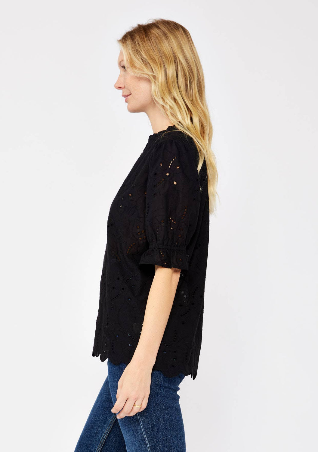 Lovestitch - Embroidered Eyelet Cotton Summer Top