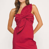 Strut & Bolt - Knotted Flower Bow Mini Dress