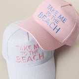 Fashion City - TAKE ME TO THE BEACH Embroidered Seersucker Trucker Hat