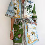 Rosa Clothing - Exclusive Ocean Vibe Halobios Belted Shirt Dress