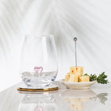 Abbott - Pink Heart Stemless Wine Glass-4.5"H(20oz)