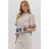 STYLE USA - Solid short flutter sleeve top