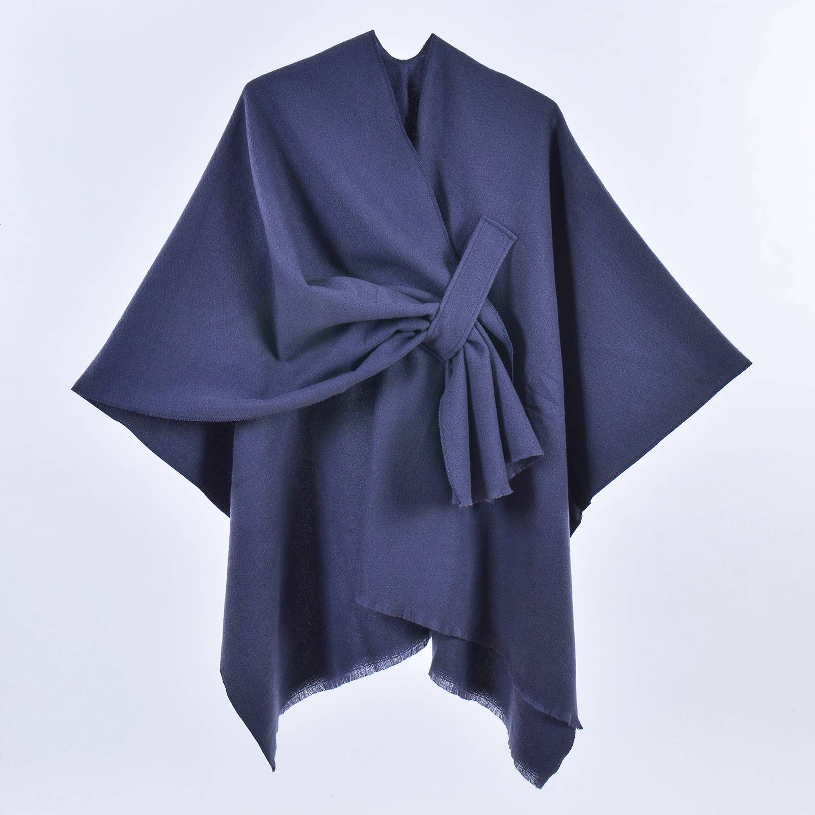Rosa Clothing - Asymmetric Plian Thermal Shawl Ruana