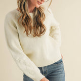 &MERCI - FLORAL KNIT PUFF SLEEVE SWEATER MSW10912