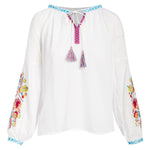 Adriana Floral Needlepoint Embroidered Top
