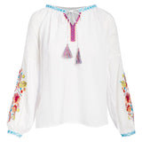 Adriana Floral Needlepoint Embroidered Top