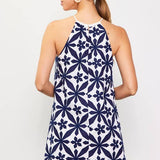 SKIES ARE BLUE - Embroidered Halter Mini Dress