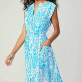 Current Air - Paisley Print Button Down MIdi Dress