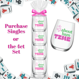Fabuplates - Mahjong Stemless 4 ct Set Wine Glasses "It's About Bam Time"