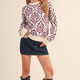 &MERCI - FLORAL PATTERN KNIT SWEATER MSW11095