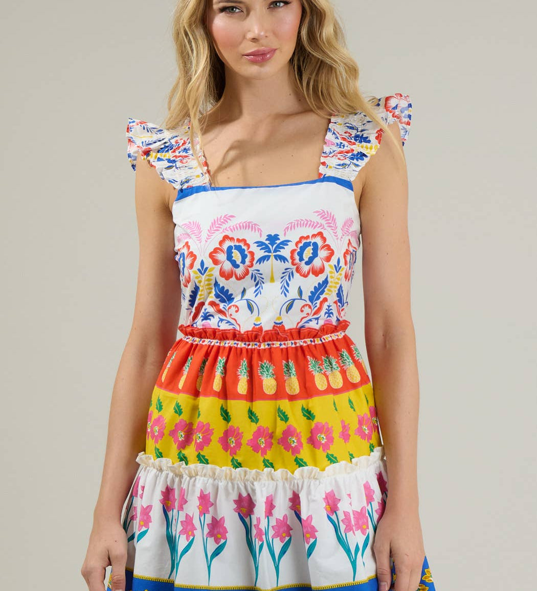 Sugarlips - Olympia Floral Ruffle Tiered Mini Dress