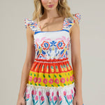 Sugarlips - Olympia Floral Ruffle Tiered Mini Dress