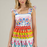 Sugarlips - Olympia Floral Ruffle Tiered Mini Dress