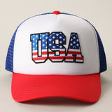 Fashion City - USA Flag Patch Mesh Trucker Hat