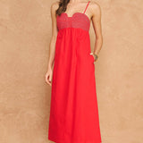 Strut & Bolt - Top Stitch Bustier Linen Midi Dress