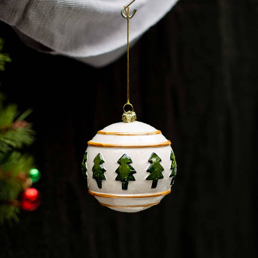 The Royal Standard - Westwood Ball Ornament   Cream/Green   4"