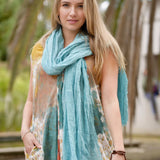 Dolma - Stone Washed Cotton Scarf Turquoise