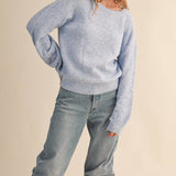 &MERCI - FLORAL KNIT PUFF SLEEVE SWEATER MSW10912