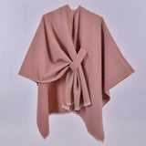 Rosa Clothing - Asymmetric plain classic Thermal Ruana Shawl