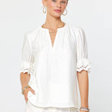 Current Air - Crinkle-textured Half sleeve Blouse