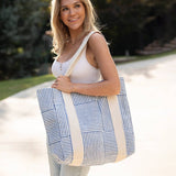 Anju Jewelry - Handcrafted Canvas Bag with Block-Printed  Sailor Chic