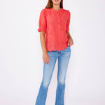 Lovestitch - Embroidered Eyelet Cotton Summer Top