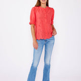 Lovestitch - Embroidered Eyelet Cotton Summer Top