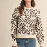 &MERCI - FLORAL PATTERN KNIT SWEATER MSW11095