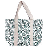 Anju Jewelry - Handcrafted Canvas Bag with Block-Printed Teal Oasis