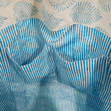 Anju Jewelry - Handcrafted Canvas Bag with Block-Printed Sky Blue Leaves