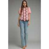 STYLE USA - Solid short puff sleeve top