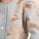 &MERCI - FLORAL KNIT SHORT PUFF SLEEVE SWEATER CARDIGAN MSW11393
